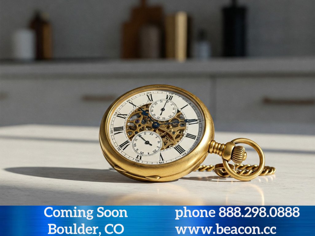 Vintage gold pocket watch with visible inner gears