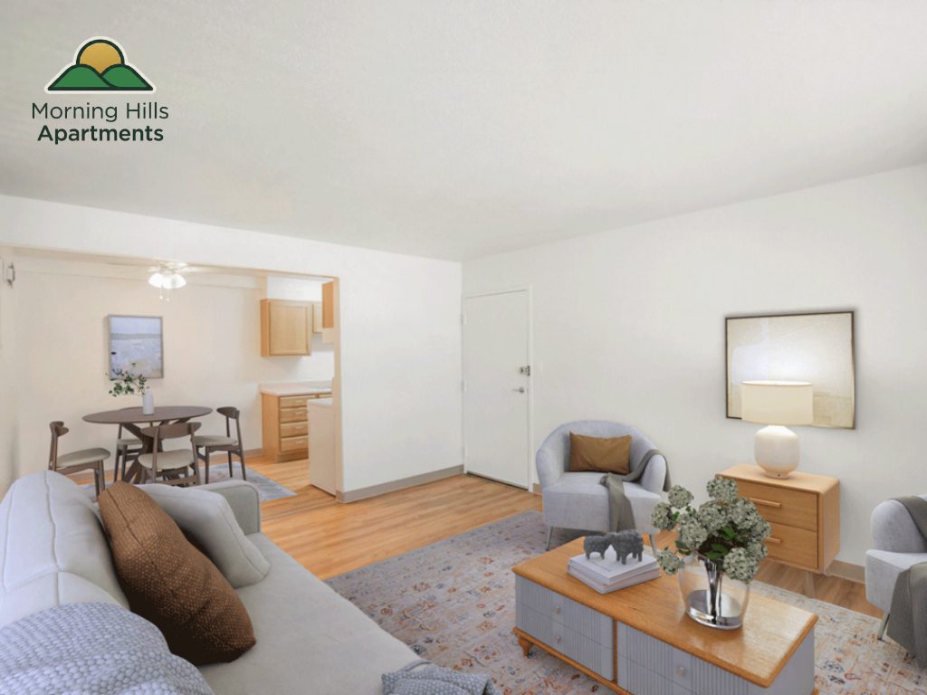 Morning Hills Apartments Sioux City Iowa Interior view Living area and dining area